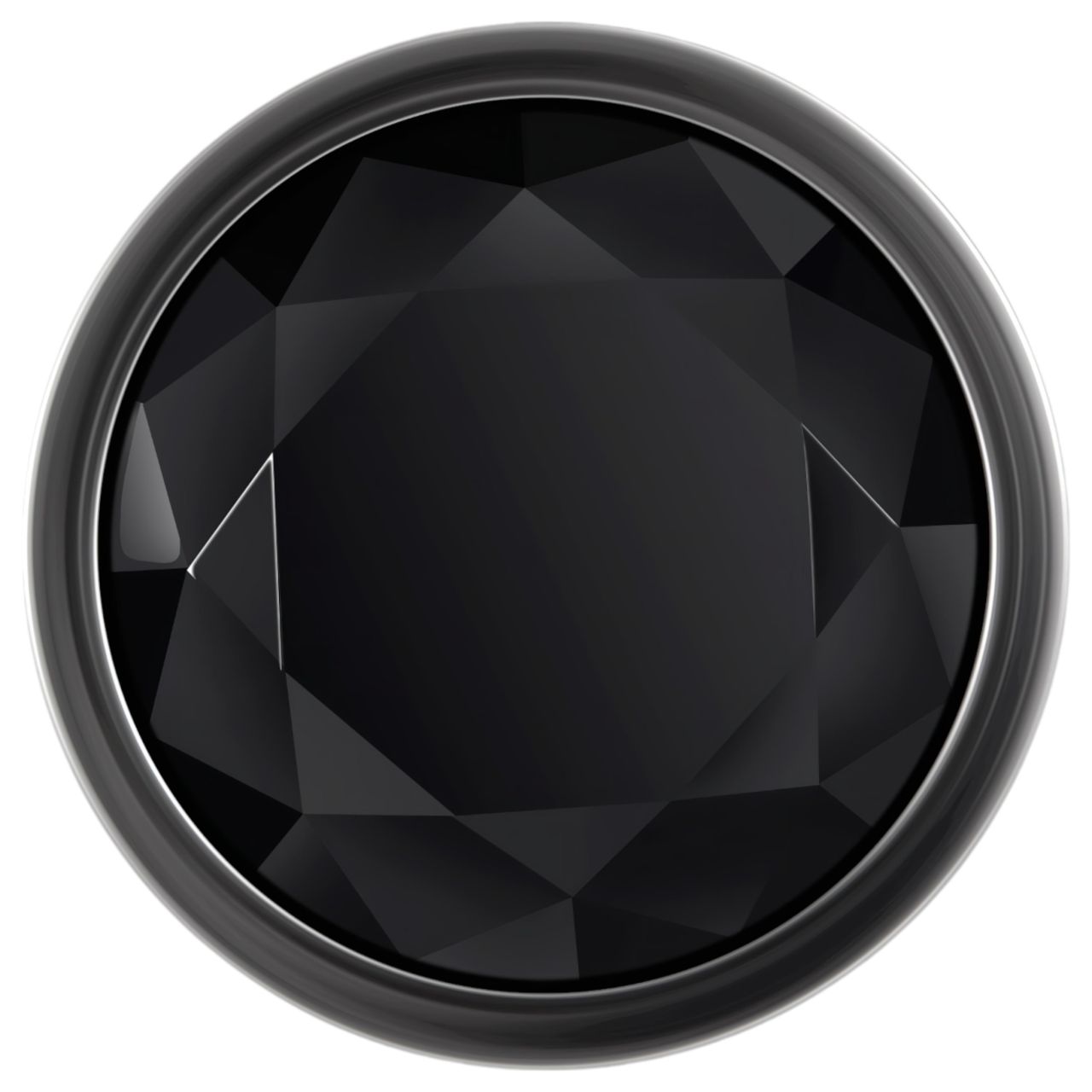 Evolved Black Gem - fém anál plug szett, fekete kővel (ezüst)