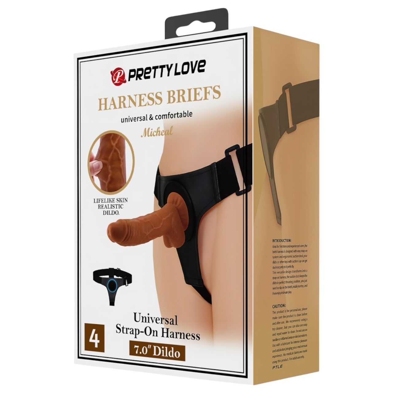 Pretty Love Harness - univerzális alsó dildóval - 17 cm (fekete) Pretty Love Harness - univerzális alsó dildóval - 17 cm (fekete)