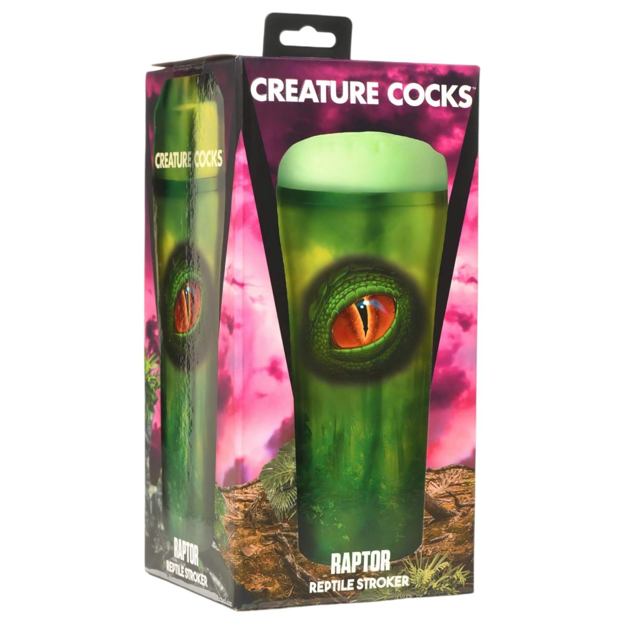/ Creature Cocks Raptor - hüllő műpunci tokban (fekete-zöld) / Creature Cocks Raptor - hüllő műpunci tokban (fekete-zöld)