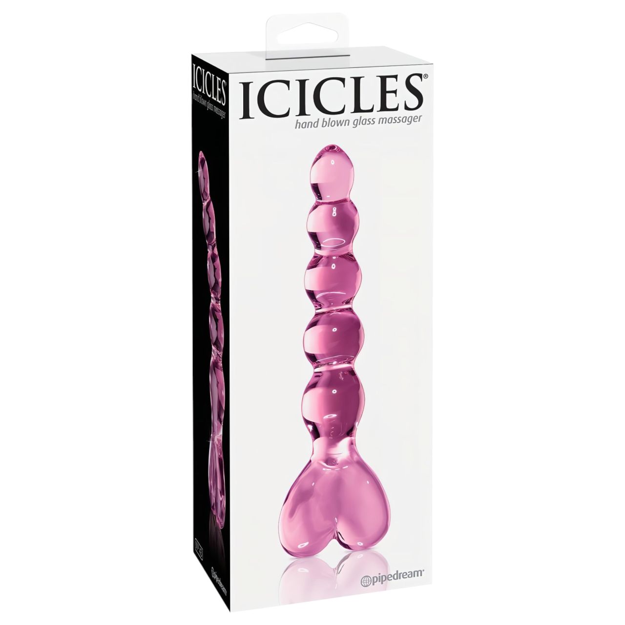 Icicles No. 43 - gyöngyös, szíves üveg dildó (pink) Icicles No. 43 - gyöngyös, szíves üveg dildó (pink)