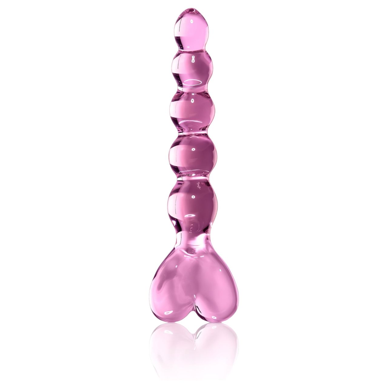 Icicles No. 43 - gyöngyös, szíves üveg dildó (pink) Icicles No. 43 - gyöngyös, szíves üveg dildó (pink)