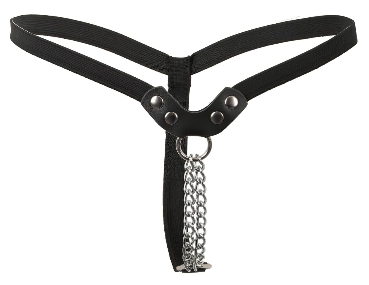 Fetish - szegecses, láncos tanga (fekete, S-L) Fetish - szegecses, láncos tanga (fekete, S-L)
