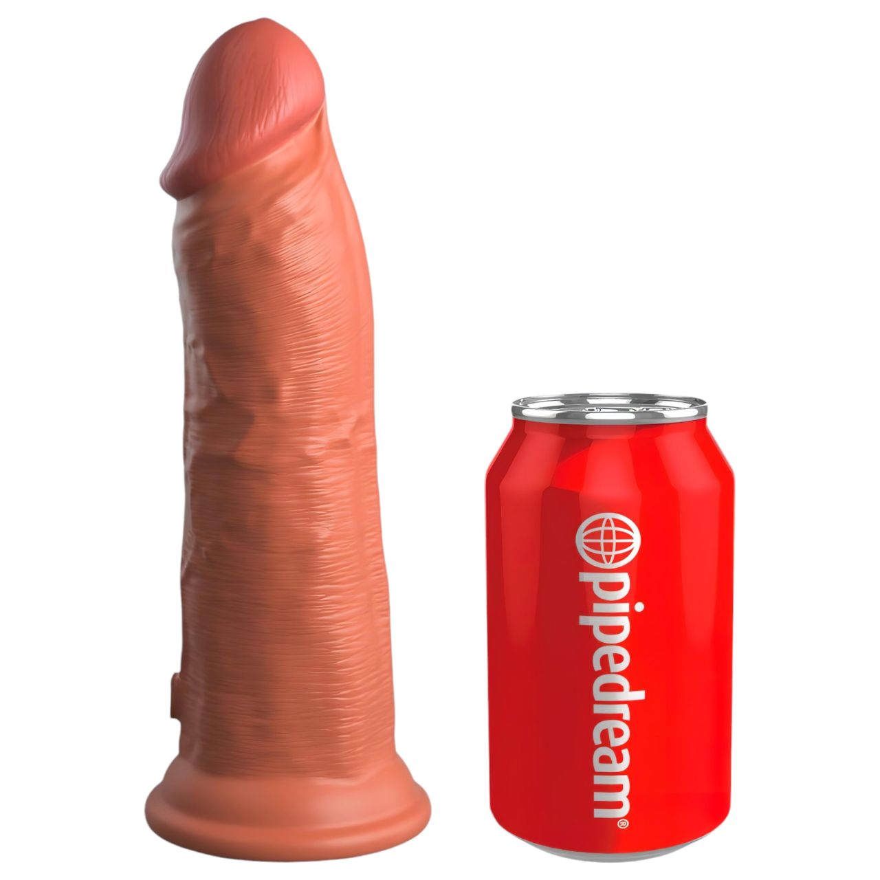 King Cock Elite 8 - tapadókorongos dildó (20 cm) - sötét natúr King Cock Elite 8 - tapadókorongos dildó (20 cm) - sötét natúr