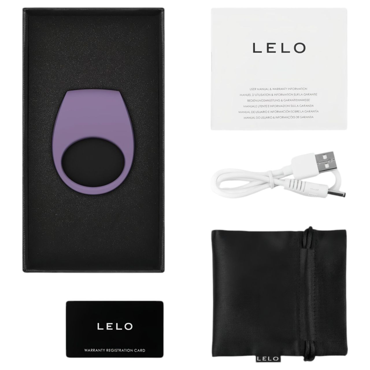 LELO Tor 3 - App-vezérelt vibrációs péniszgyűrű, férfiaknak (lila)