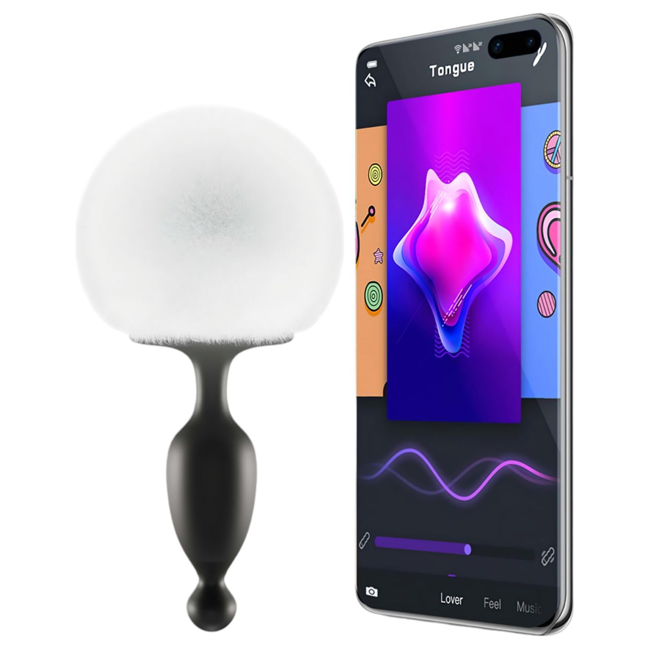 Magic Motion Bunny - App-vezérelt análvibrátor nyuszifarokkal (fehér)