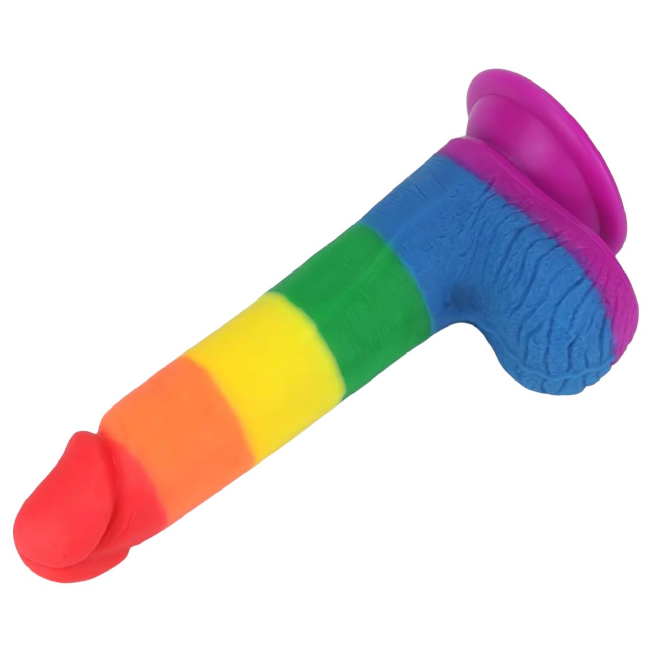 Lovetoy Prider - élethű herés dildó - 20 cm (szivárvány) Lovetoy Prider - élethű herés dildó - 20 cm (szivárvány)
