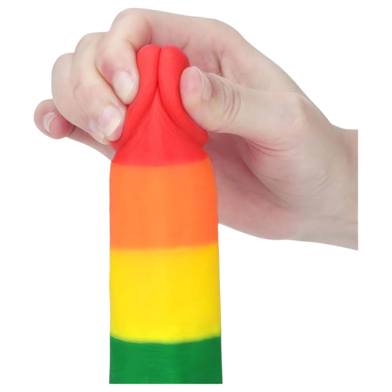 Lovetoy Prider - élethű herés dildó - 20 cm (szivárvány) Lovetoy Prider - élethű herés dildó - 20 cm (szivárvány)