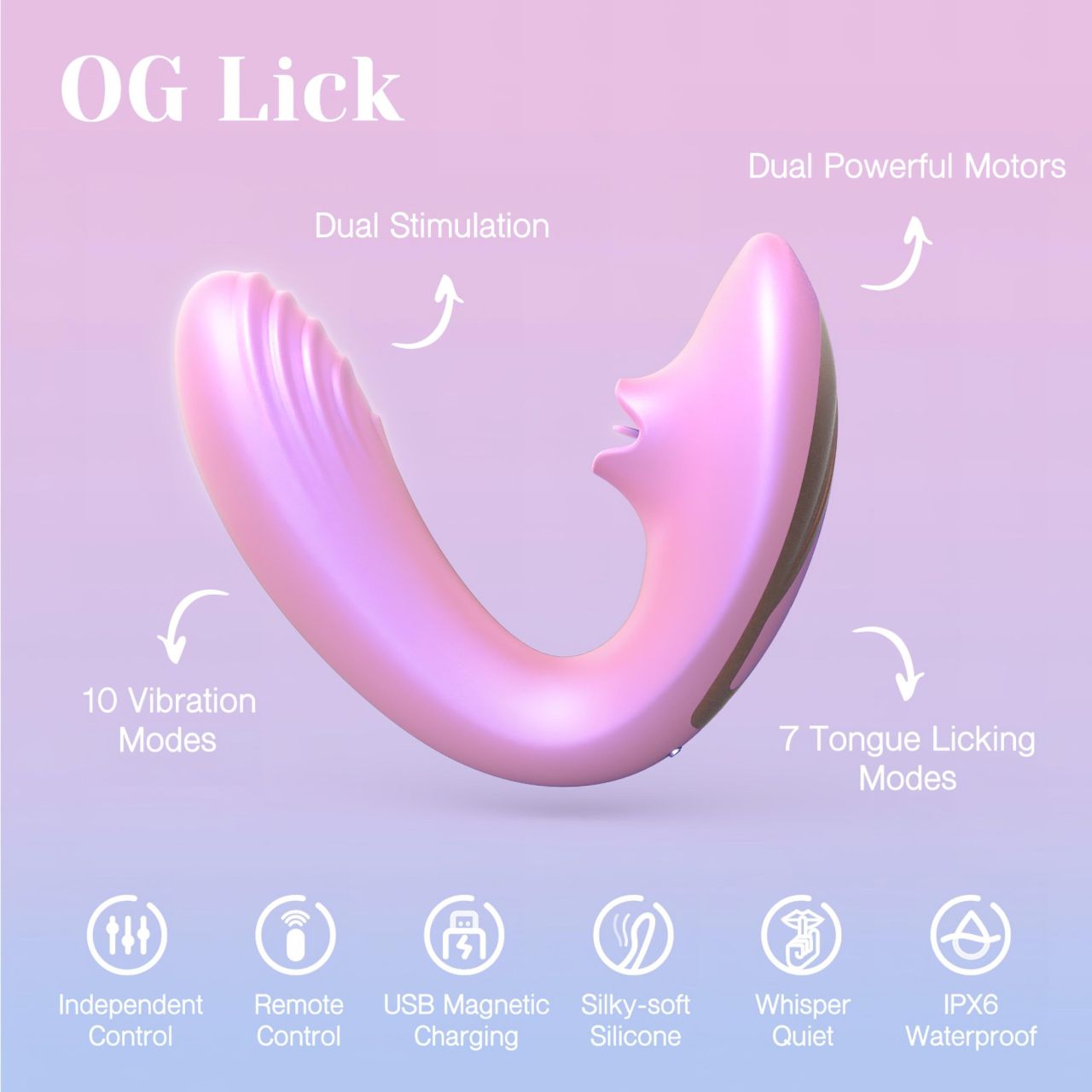 Tracy's Dog OG Lick - G-pont vibrátor és csiklóizgató (pink) Tracy's Dog OG Lick - G-pont vibrátor és csiklóizgató (pink)