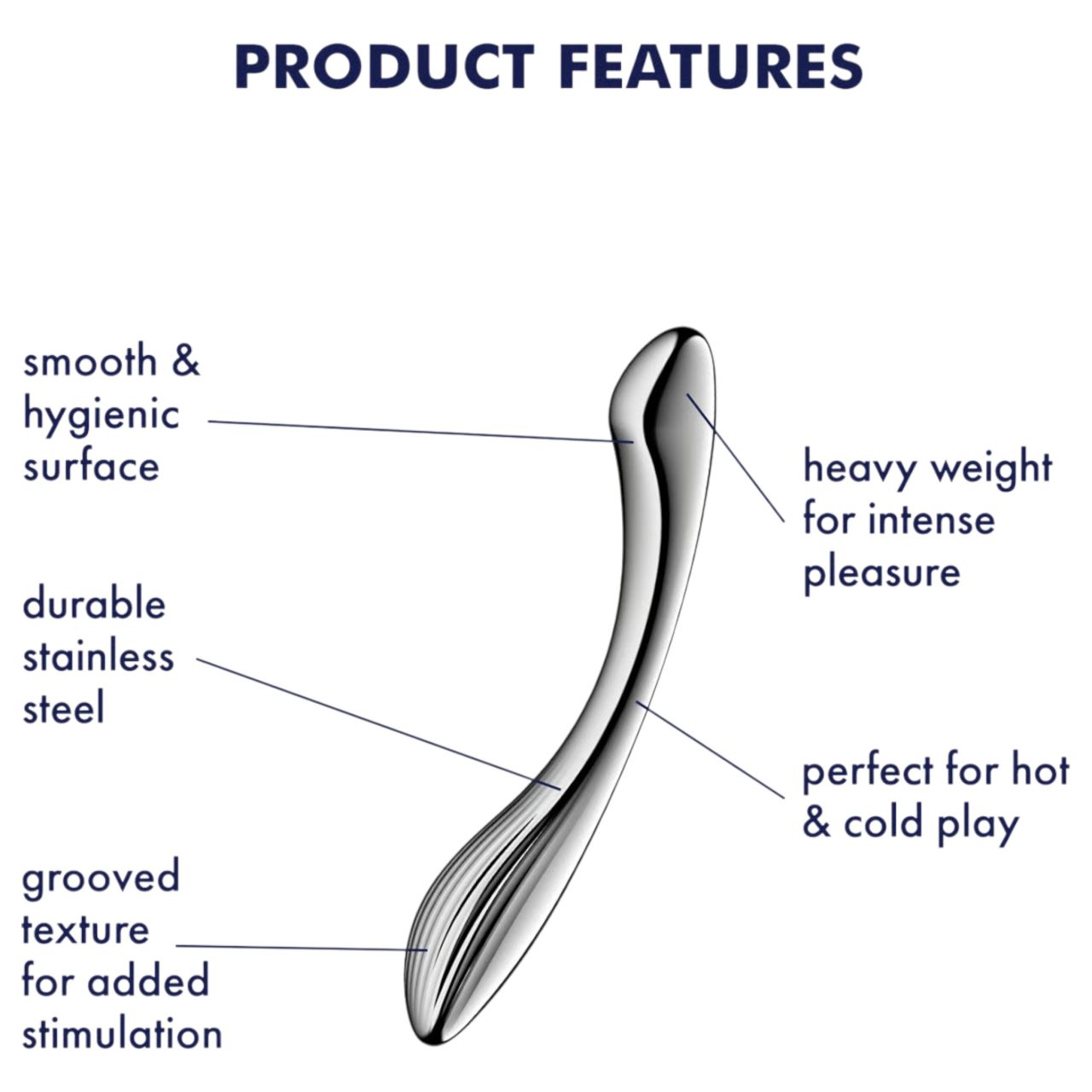 / Satisfyer Pure Gravity 1 - bordázott acéldildó (ezüst)