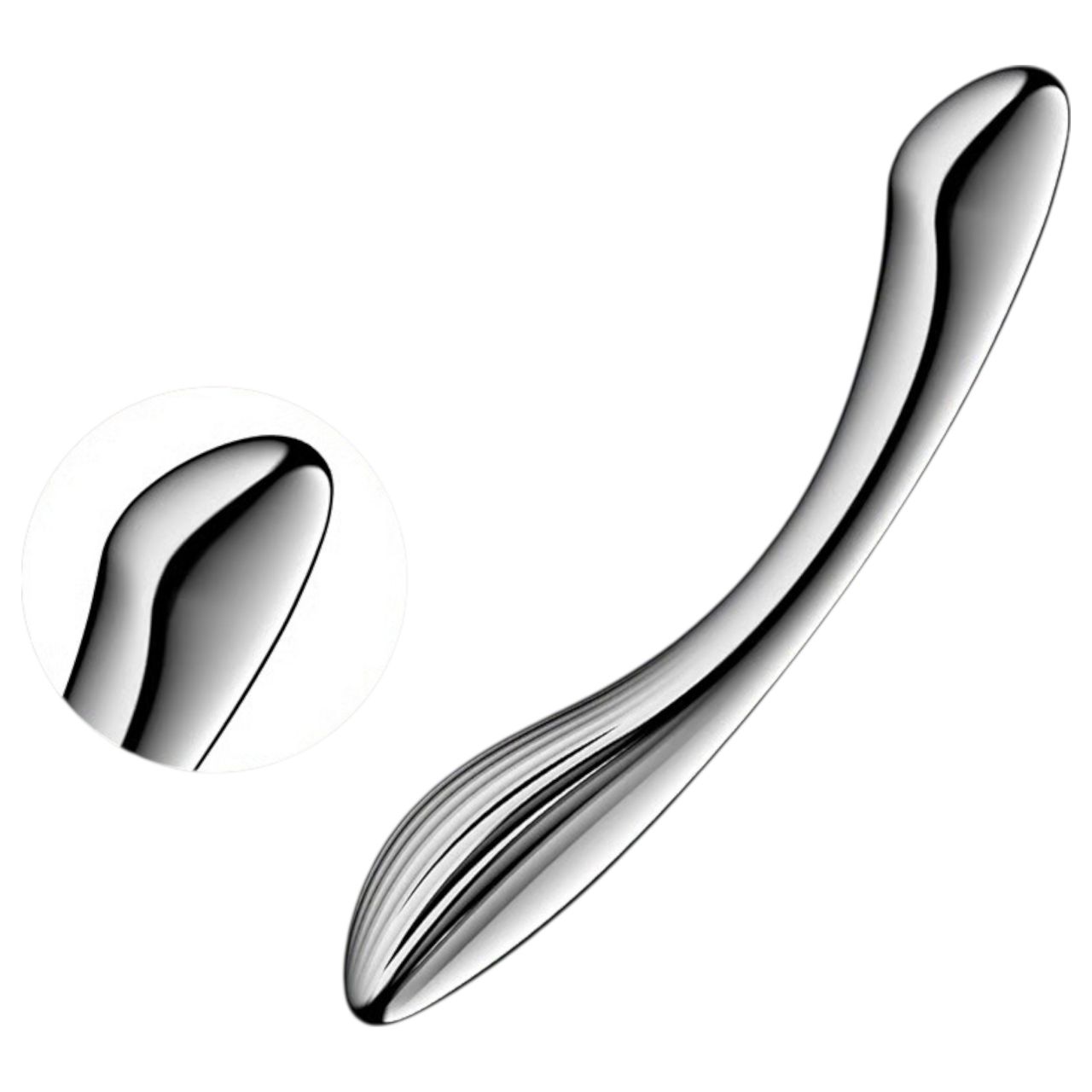 / Satisfyer Pure Gravity 1 - bordázott acéldildó (ezüst)