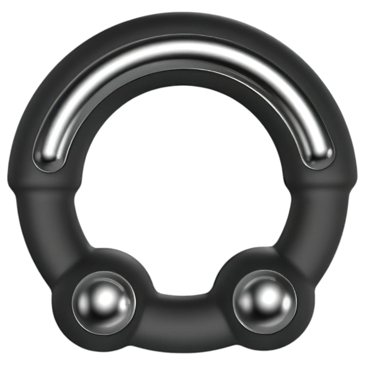 / Dorcel Stronger Ring - fém betétes péniszgyűrű (fekete)