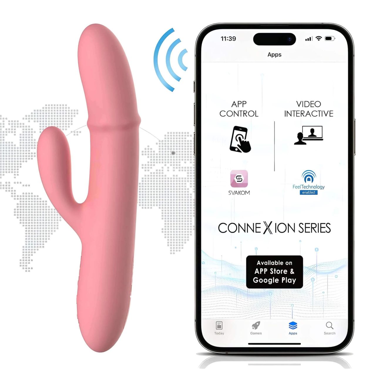 Svakom Mora Neo - App-vezérelt gyöngyös csiklókaros vibrátor (pink)