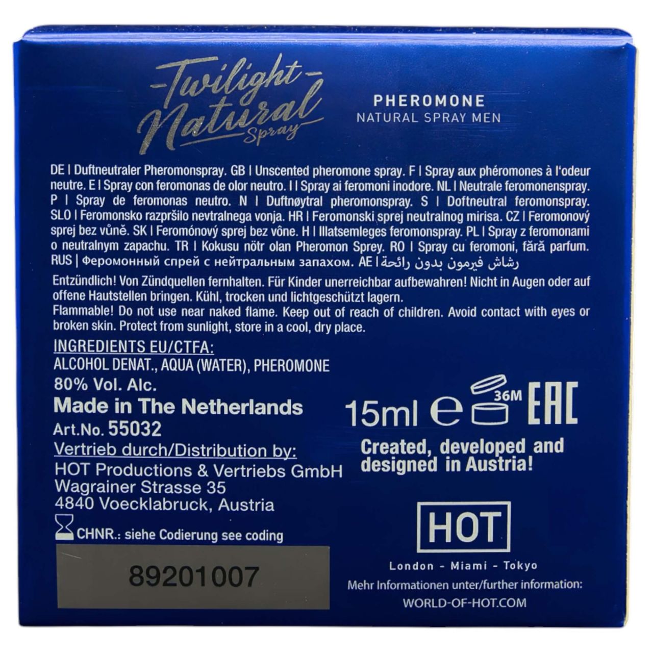HOT Twilight Natural - férfi feromon parfüm (15 ml) - illatmentes