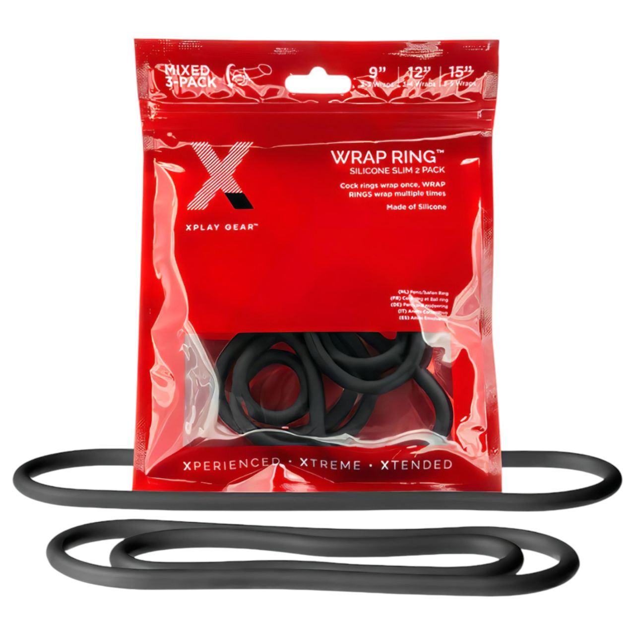 Perfect Fit Slim Wrap - vékony péniszgyűrű szett (fekete, 3 db)