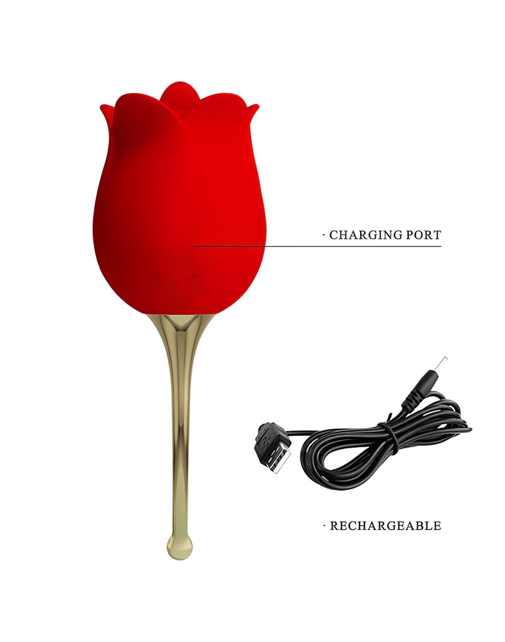 Pretty Love Rose Lover - nyelves 2in1 csikló vibrátor (piros) Pretty Love Rose Lover - nyelves 2in1 csikló vibrátor (piros)