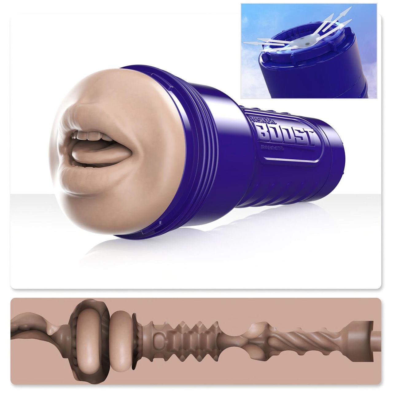 Fleshlight Boost Blow - élethű száj maszturbátor (testszínű)
