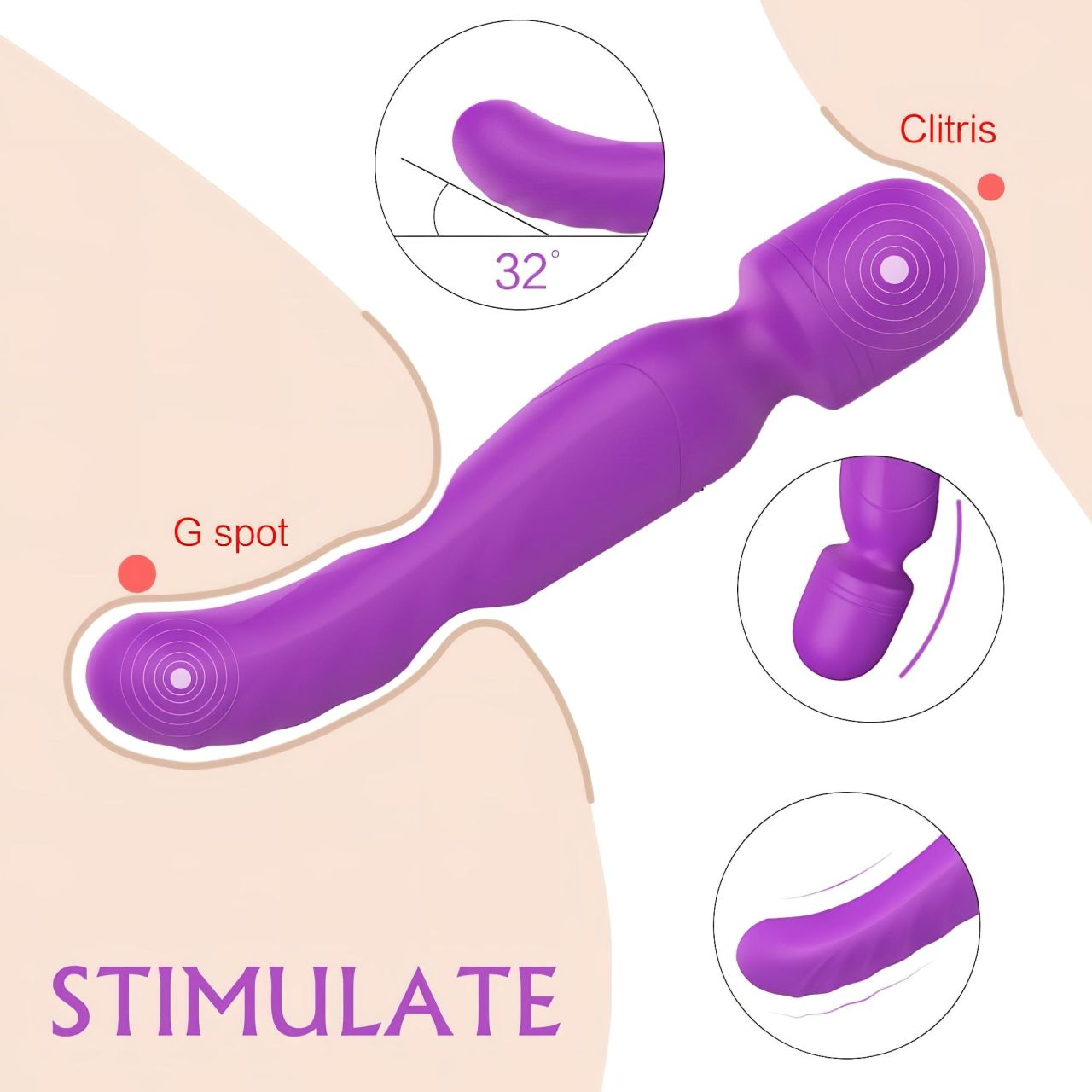 Sex HD Iris - 2 motoros melegítő masszírozó vibrátor (lila) Sex HD Iris - 2 motoros melegítő masszírozó vibrátor (lila)