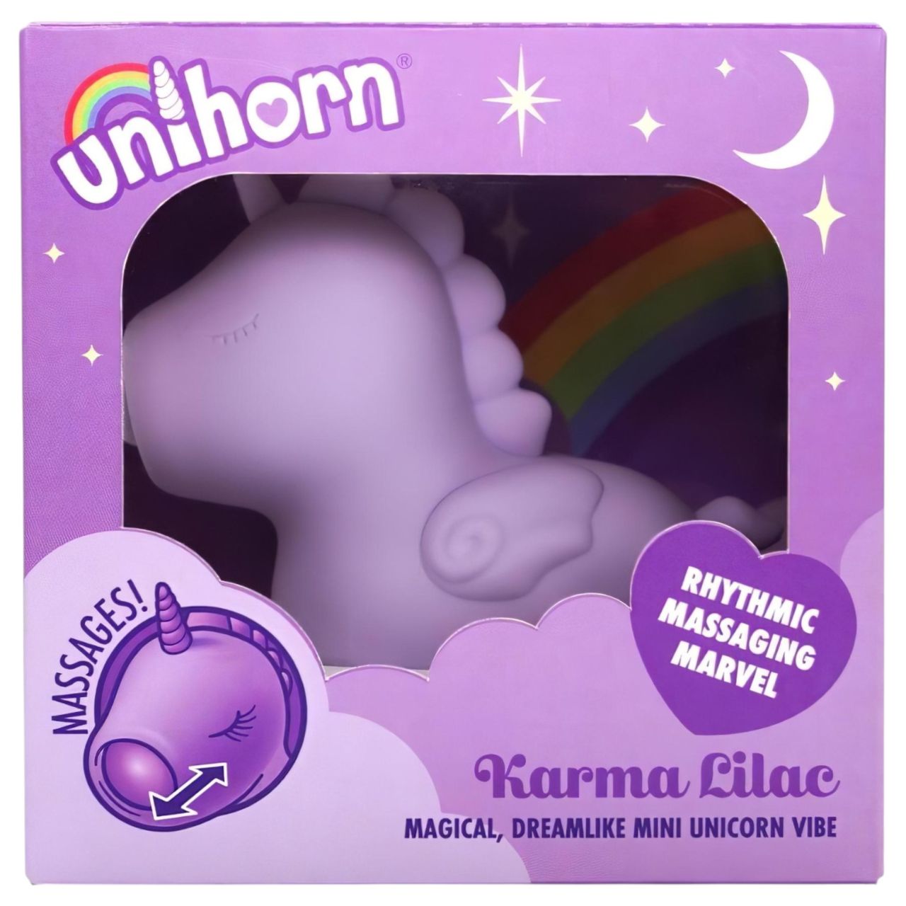 Unihorn Karma - akkus unikornis csiklóizgató (lila)