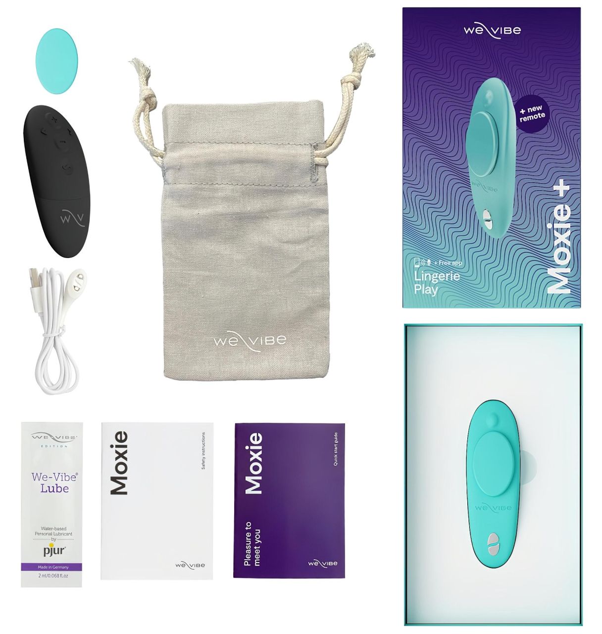 We-Vibe Moxie+ - App- és távirányítós csiklóvibrátor (türkiz)