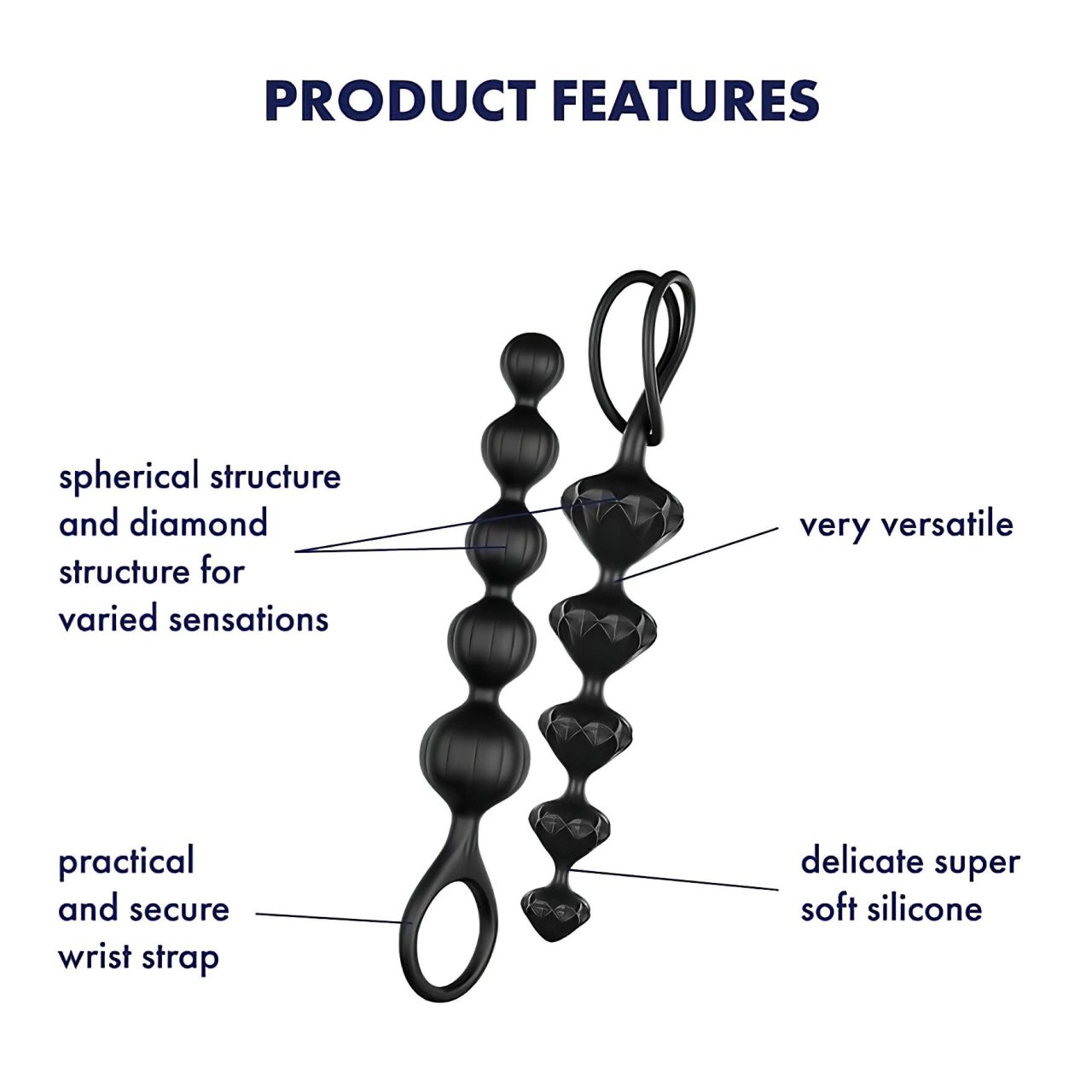 Satisfyer Love Beads - gyöngyös anál dildó szett (fekete) Satisfyer Love Beads - gyöngyös anál dildó szett (fekete)