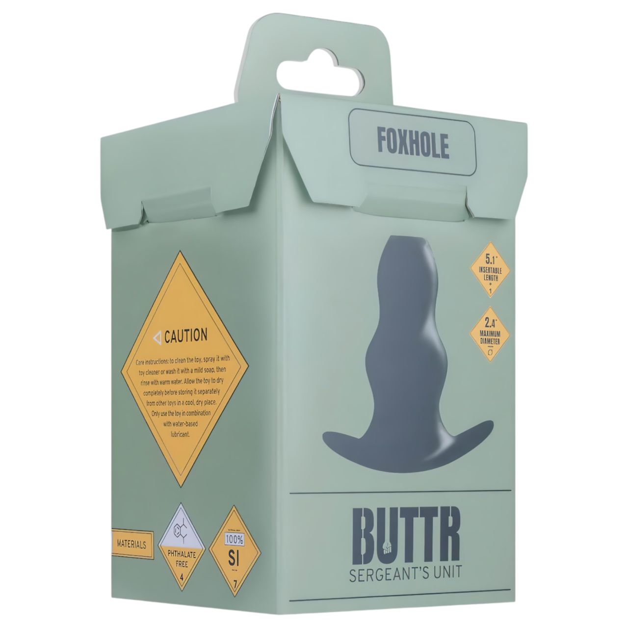 BUTTR Foxhole - üreges análtágító dildó (fekete)