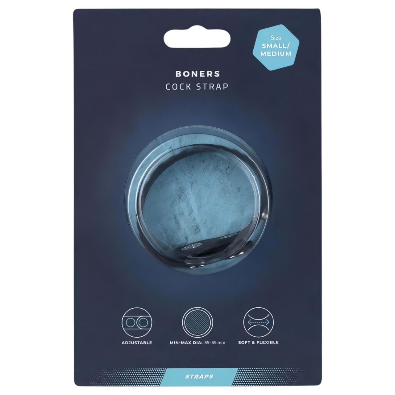 Boners Cock Straps S/M - állítható péniszgyűrű (szürke)