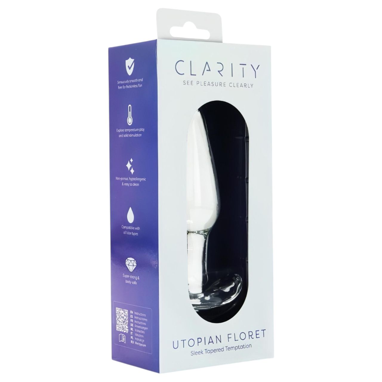 Clarity Utopian Floret - üveg análkúp (átlátszó)