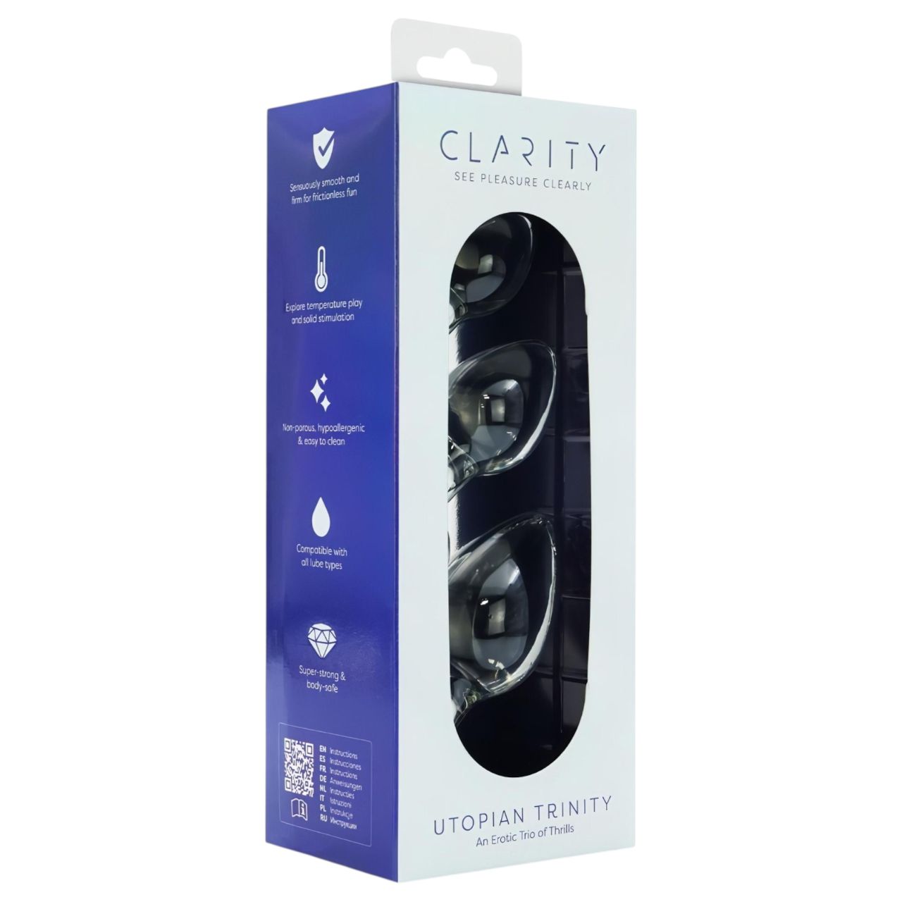 Clarity Utopian Trinity - üveg análkúp szett (átlátszó)