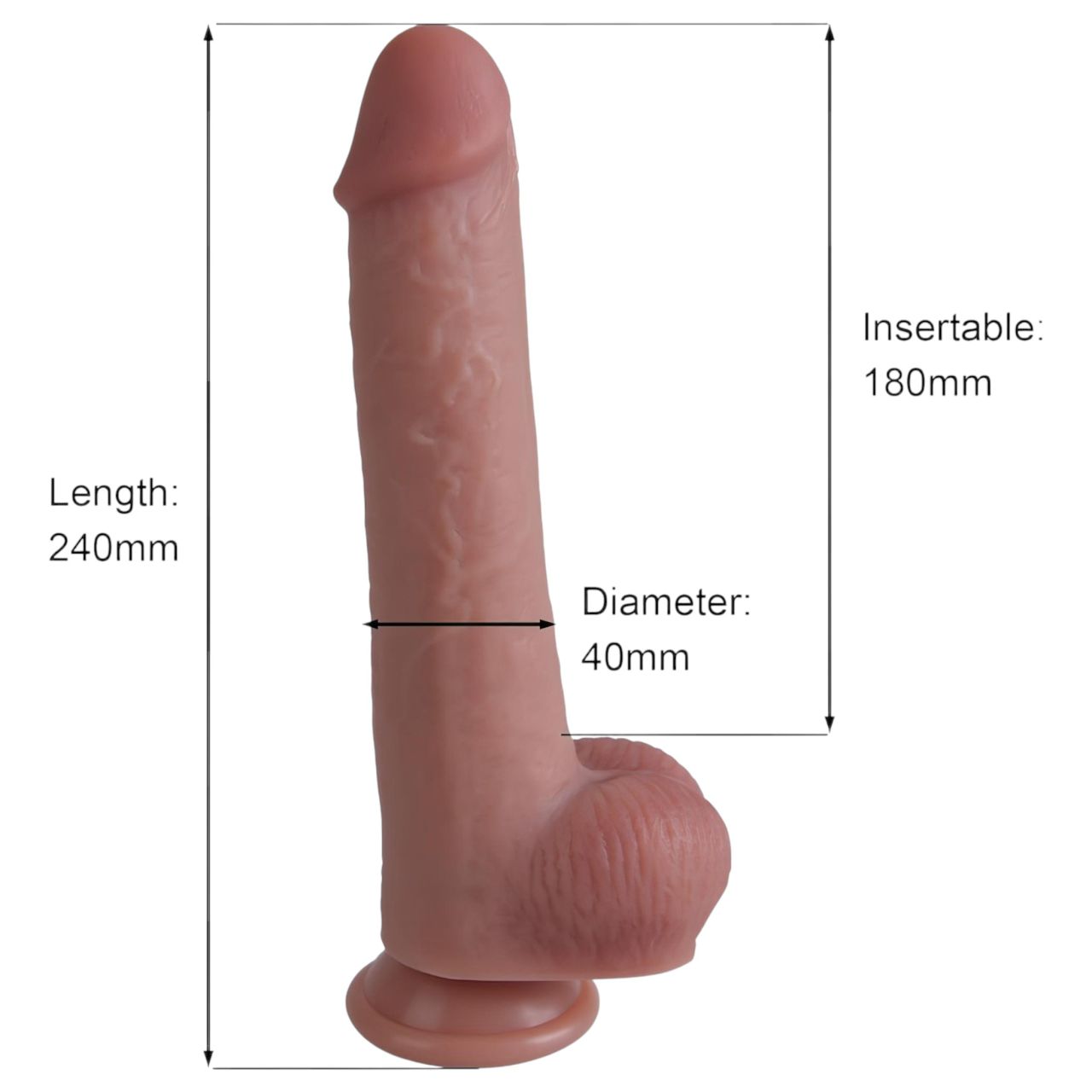 Natural Play - szilikon dildó 24 cm (testszínű)