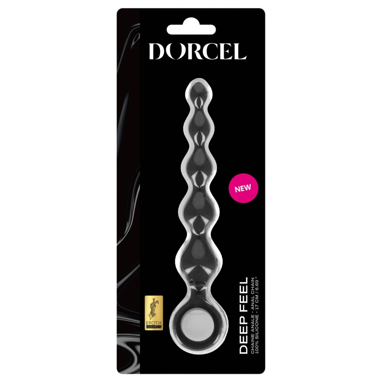 Dorcel Deep Feel - gyöngyös anál dildó (fekete)