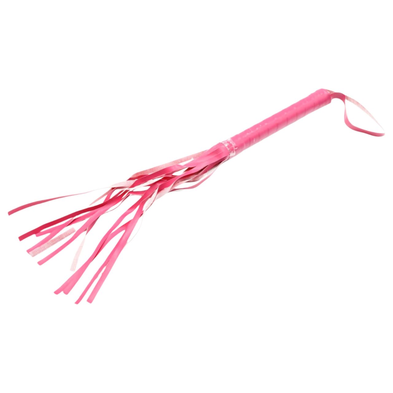 Műbőr BDSM korbács domina lovaglópálca (pink, 42 cm)