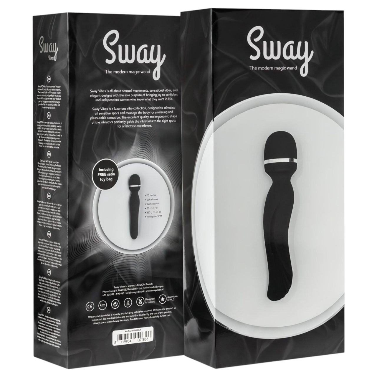 Sway No.4 Wand - akkus, masszírozó vibrátor (fekete)