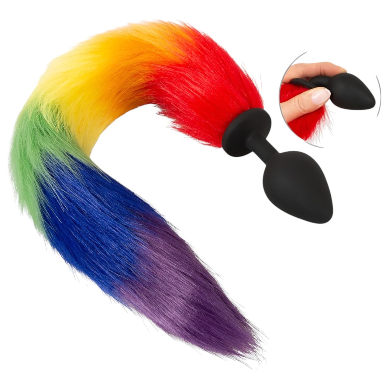 / You2Toys - szilikon anál plug és farok (szivárvány) / You2Toys - szilikon anál plug és farok (szivárvány)