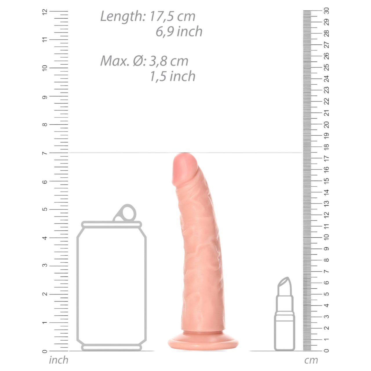 RealRock Slim - realisztikus dildó - 15,5 cm (testszínű) RealRock Slim - realisztikus dildó - 15,5 cm (testszínű)