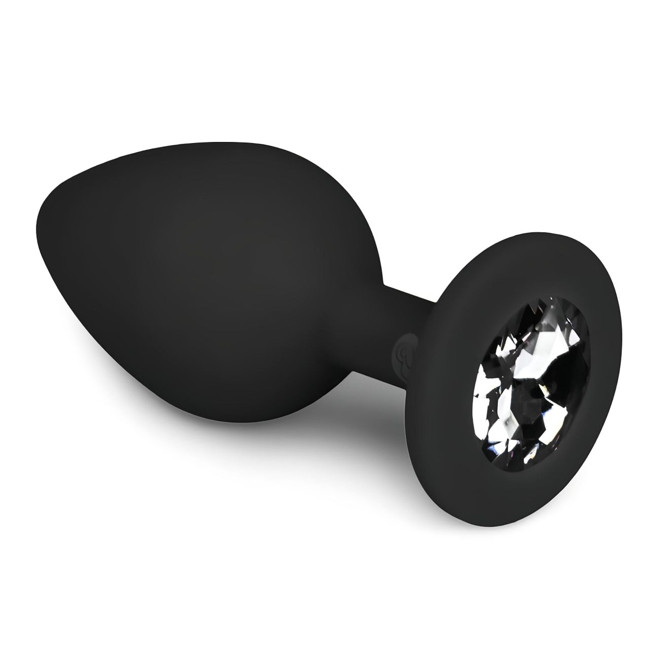 EasyToys Diamond - fehér köves anál plug (közepes, fekete) EasyToys Diamond - fehér köves anál plug (közepes, fekete)