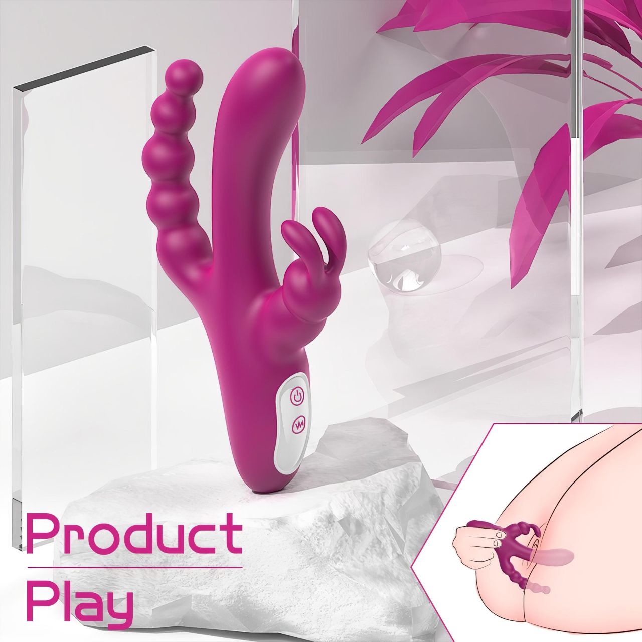 Sex HD Joker - akkus, vízálló háromágú vibrátor (lila) Sex HD Joker - akkus, vízálló háromágú vibrátor (lila)