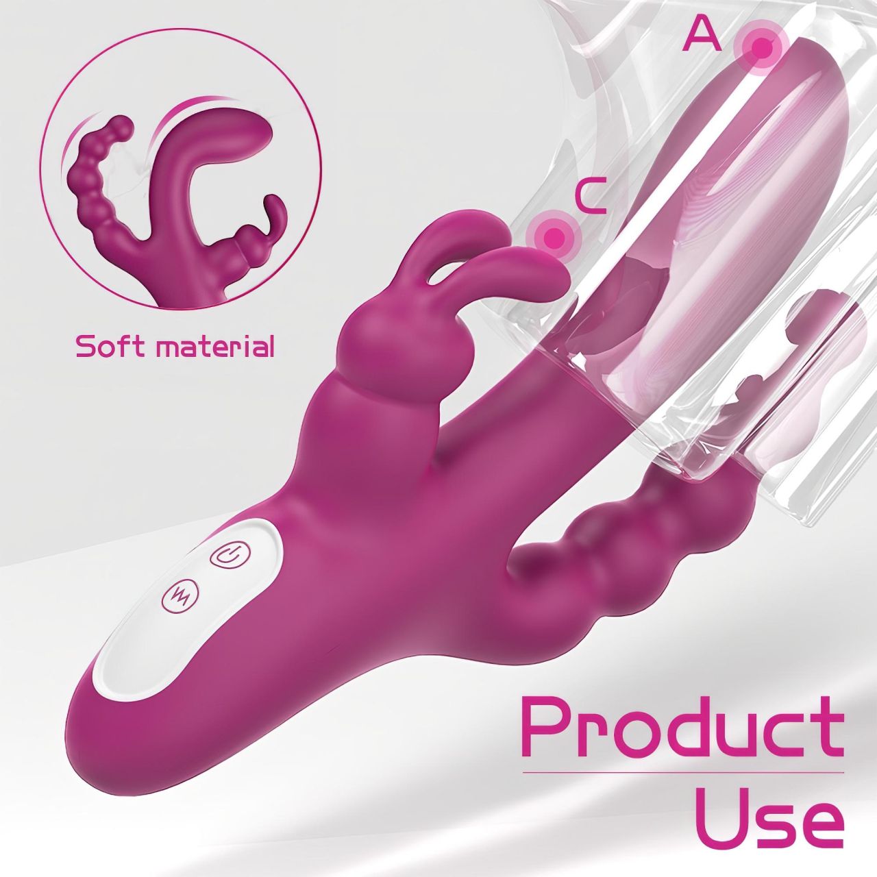 Sex HD Joker - akkus, vízálló háromágú vibrátor (lila) Sex HD Joker - akkus, vízálló háromágú vibrátor (lila)