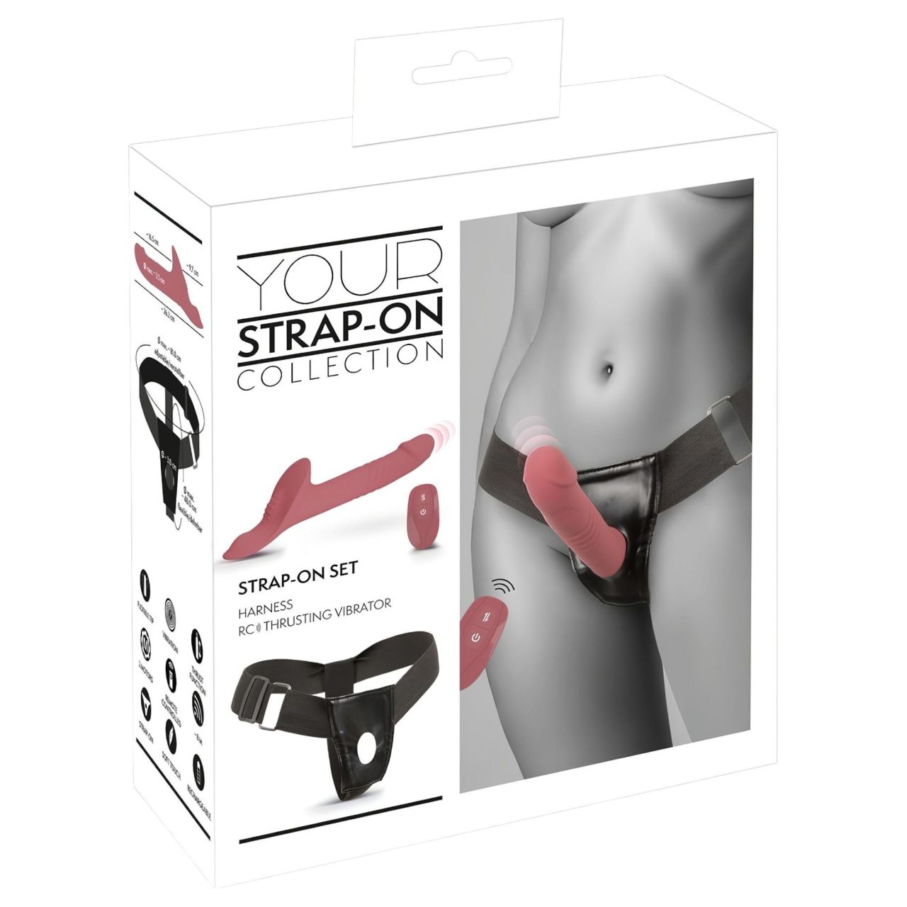 You2Toys - felcsatolható vibrátor szett (piros)