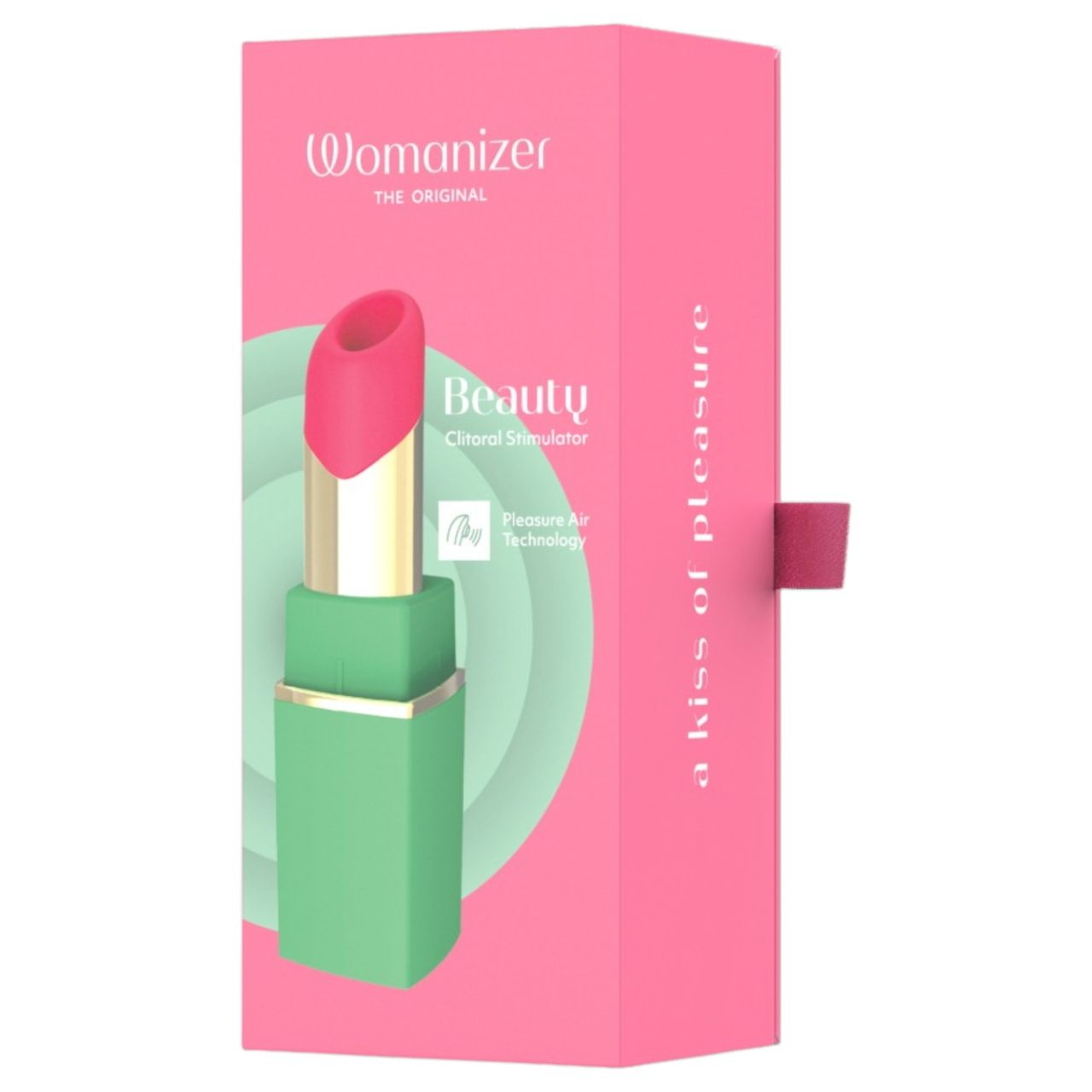 Womanizer Beauty - rúzs alakú léghullámos csiklóizgató (zöld)
