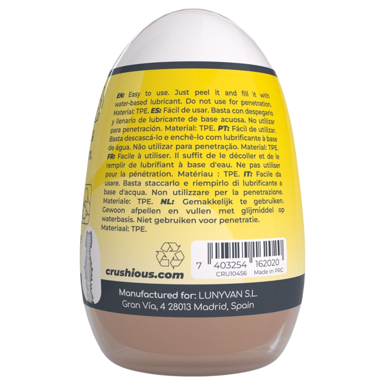 Crushious Ezy Egg Anal - maszturbátor tojás (testszínű) Crushious Ezy Egg Anal - maszturbátor tojás (testszínű)