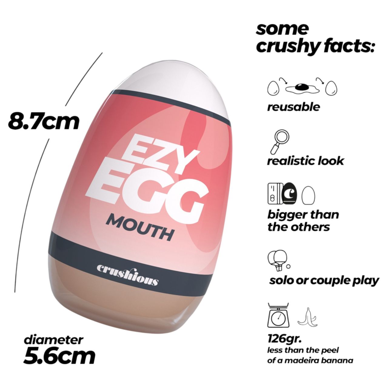 Crushious Ezy Egg Mouth - maszturbátor tojás (testszínű) Crushious Ezy Egg Mouth - maszturbátor tojás (testszínű)