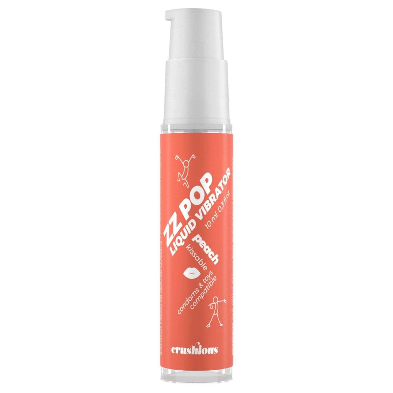 Crushious ZZ POP - ehető folyékony vibrátor, barack (10ml)