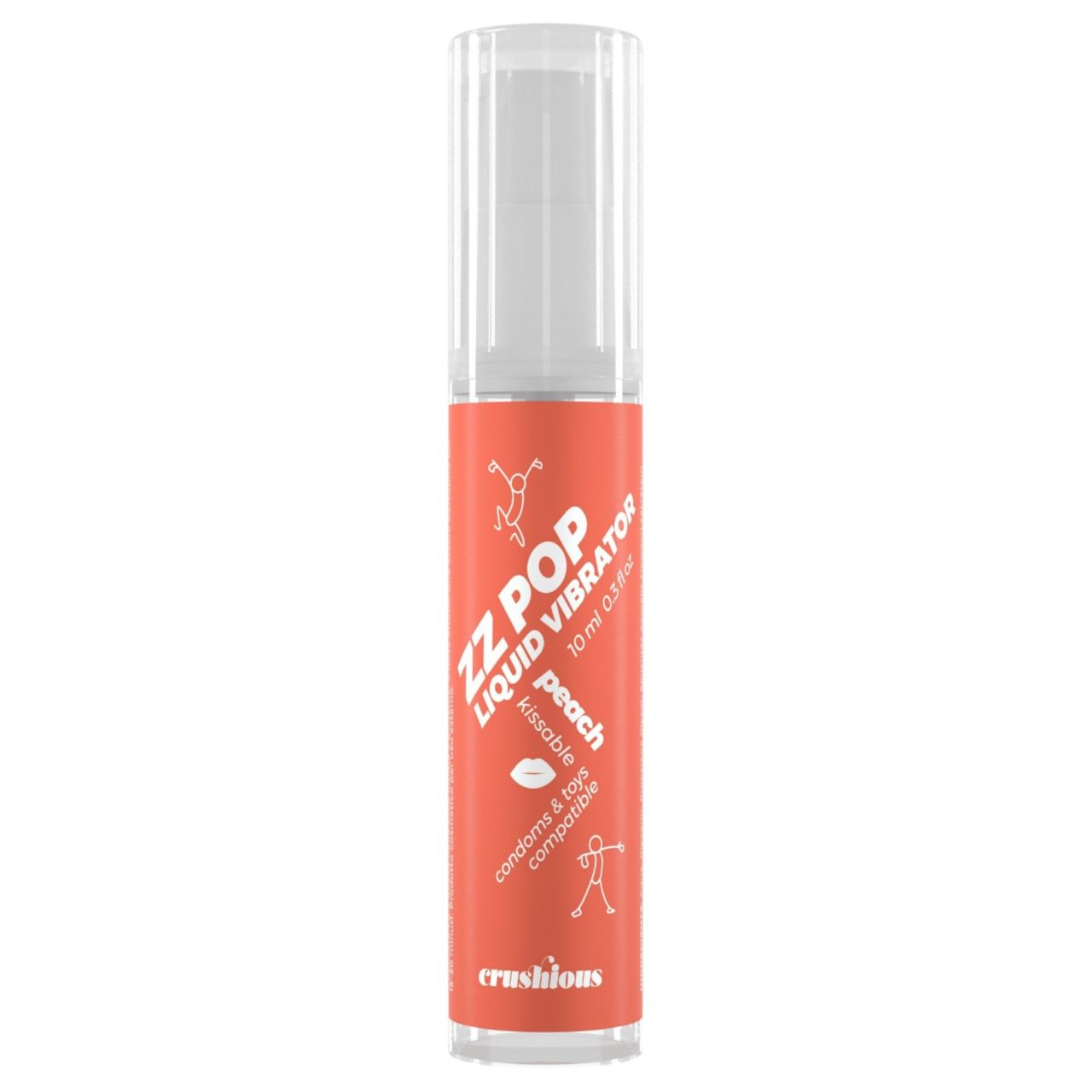 Crushious ZZ POP - ehető folyékony vibrátor, barack (10ml)
