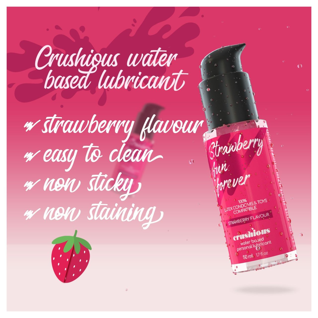 Crushious - vízbázisú síkosító, eper (50ml)