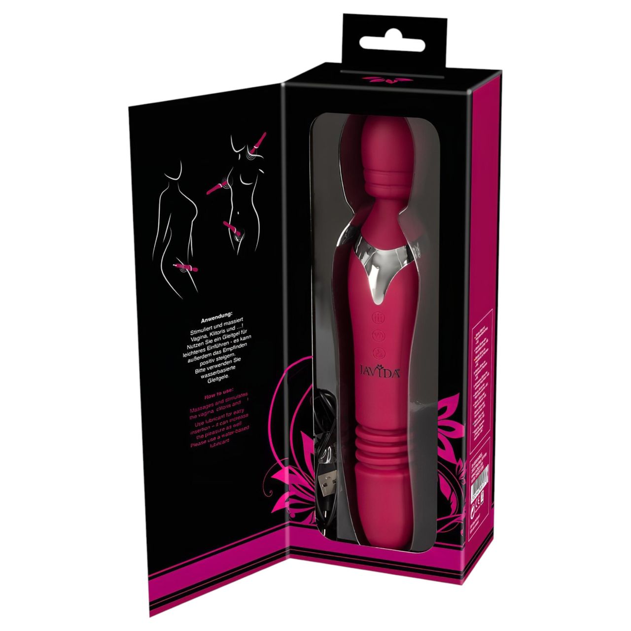 Javida Thrusting - 3in1 masszírozó vibrátor (piros)