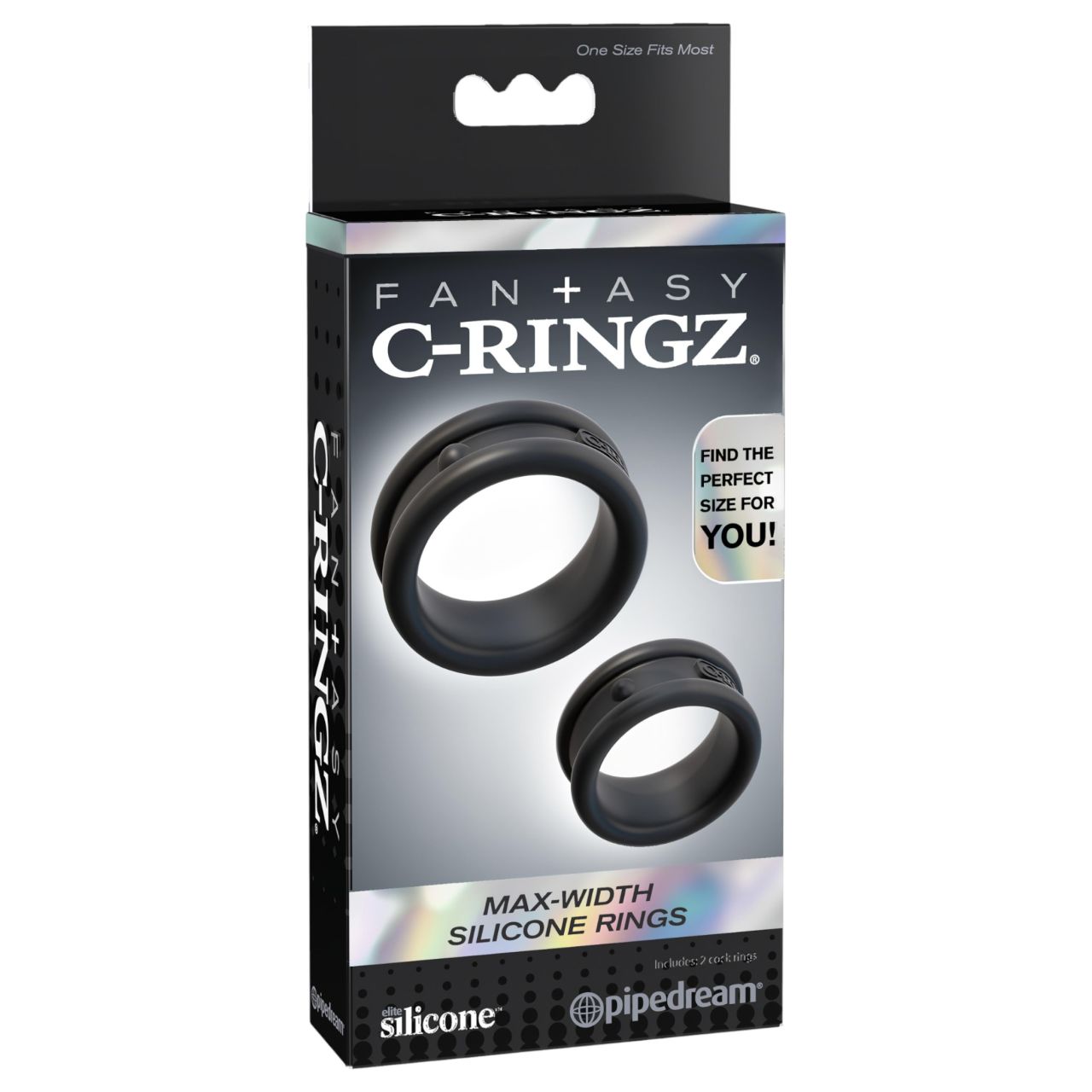 Pipedream - Fantasy C-Ringz - pénisz- és heregyűrű (fekete)