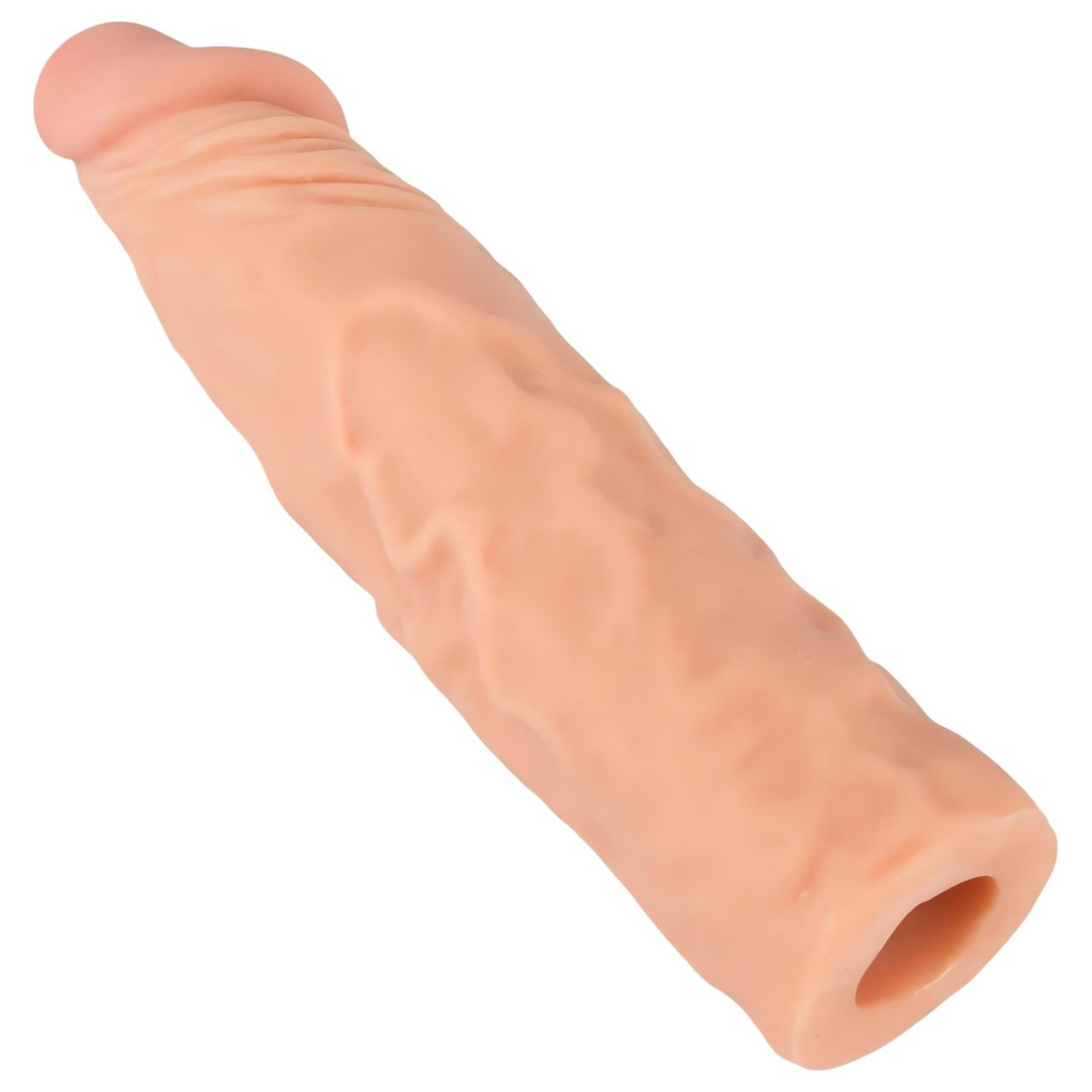 Nature Skin - hosszabbító, vastagító péniszköpeny (19,5 cm)