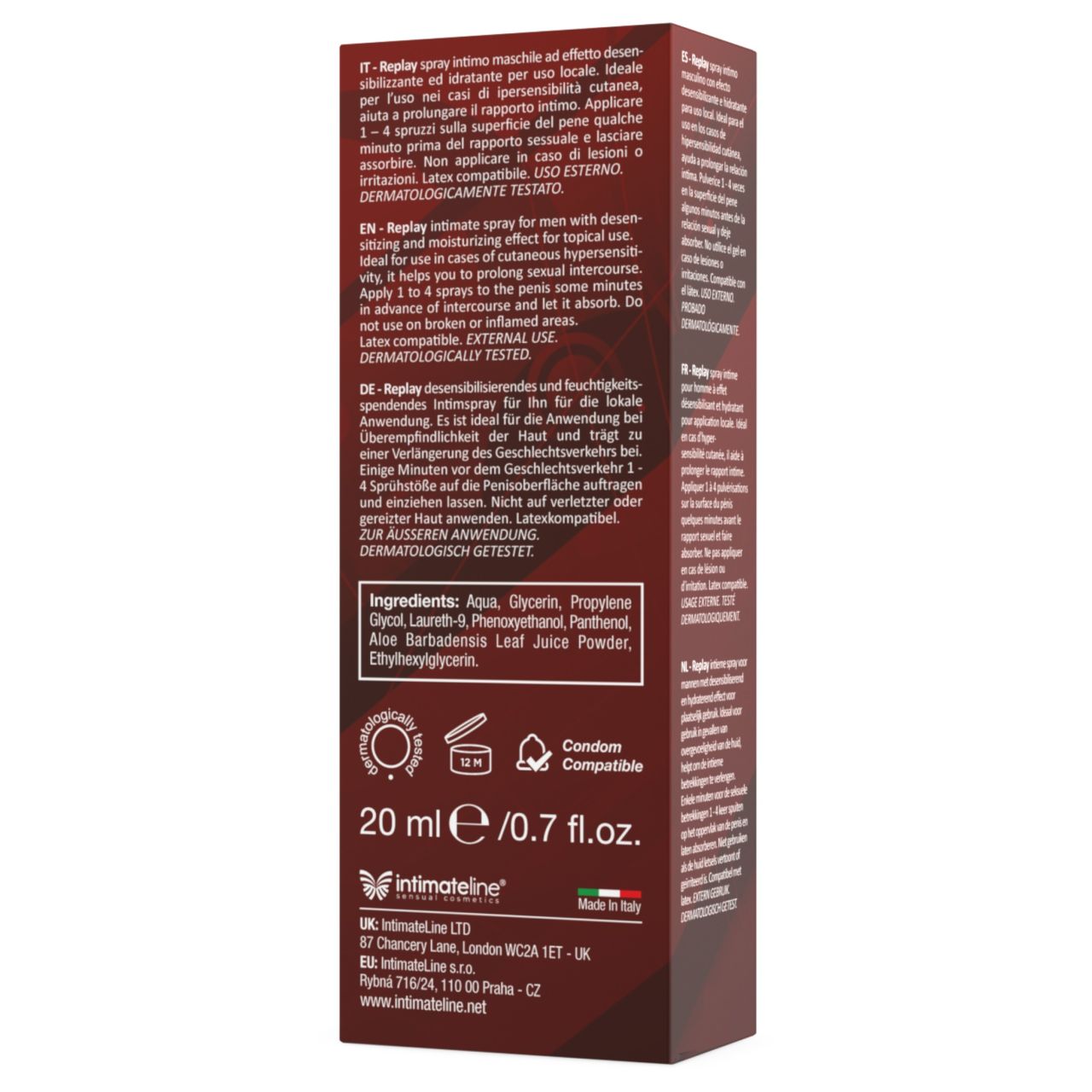 Intimateline Replay - késleltető spray férfiaknak (20ml) Intimateline Replay - késleltető spray férfiaknak (20ml)