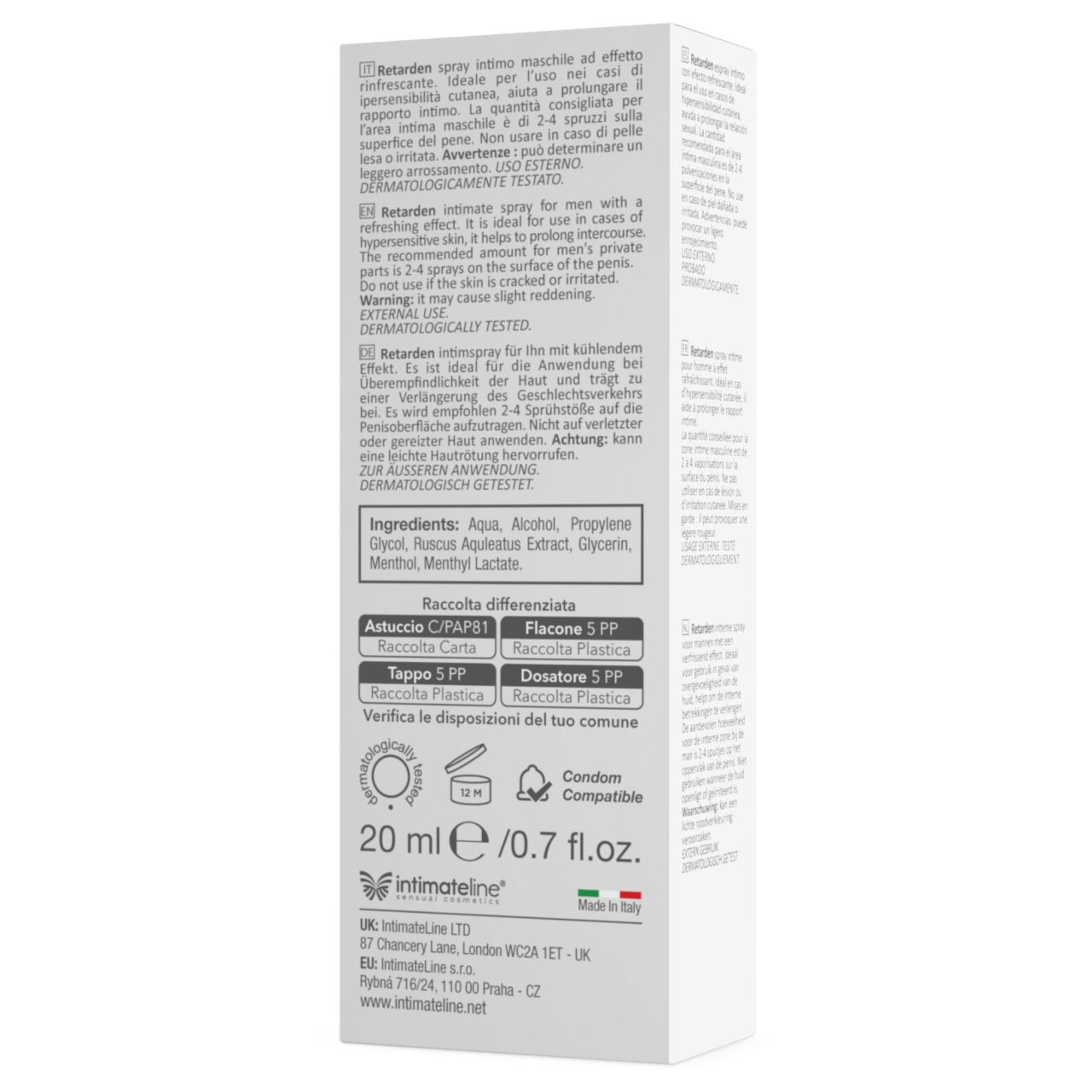 Intimateline R20 - hűsítő késleltető spray férfiaknak (20ml) Intimateline R20 - hűsítő késleltető spray férfiaknak (20ml)