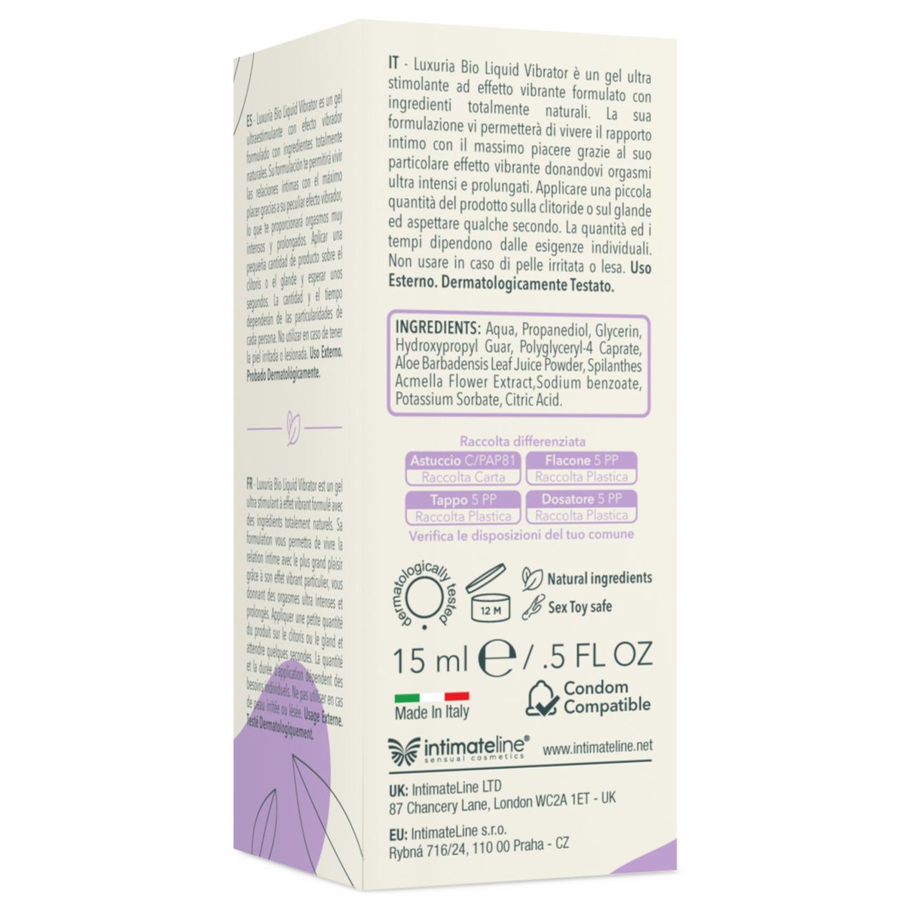 Intimateline Luxuria BIO - folyékony vibrátor gél nőknek (15ml) Intimateline Luxuria BIO - folyékony vibrátor gél nőknek (15ml)